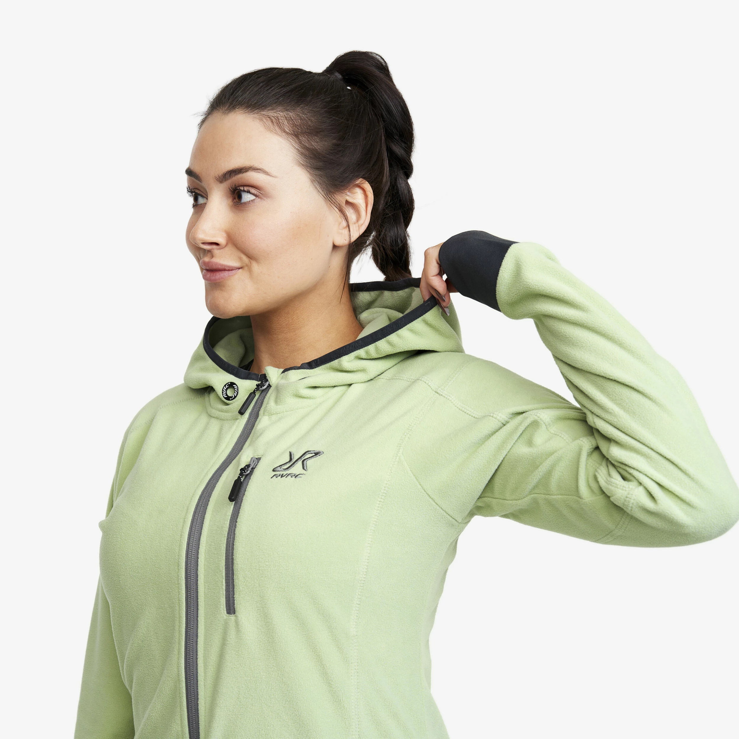 Trekker Hoodie Women Smoke Green - Image 4