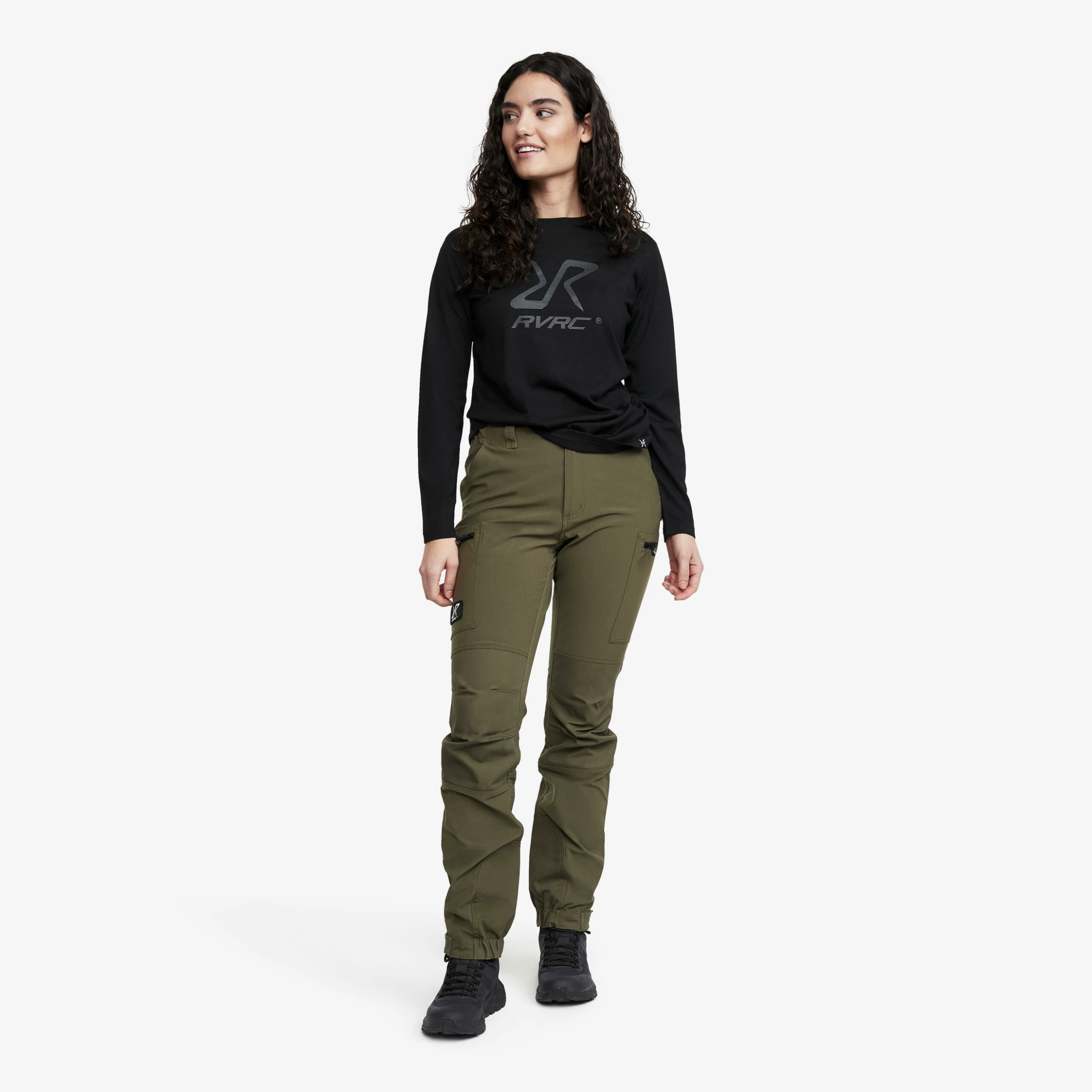 Nordwand Highwaist Stretch Trousers Women Olive Night - Image 2