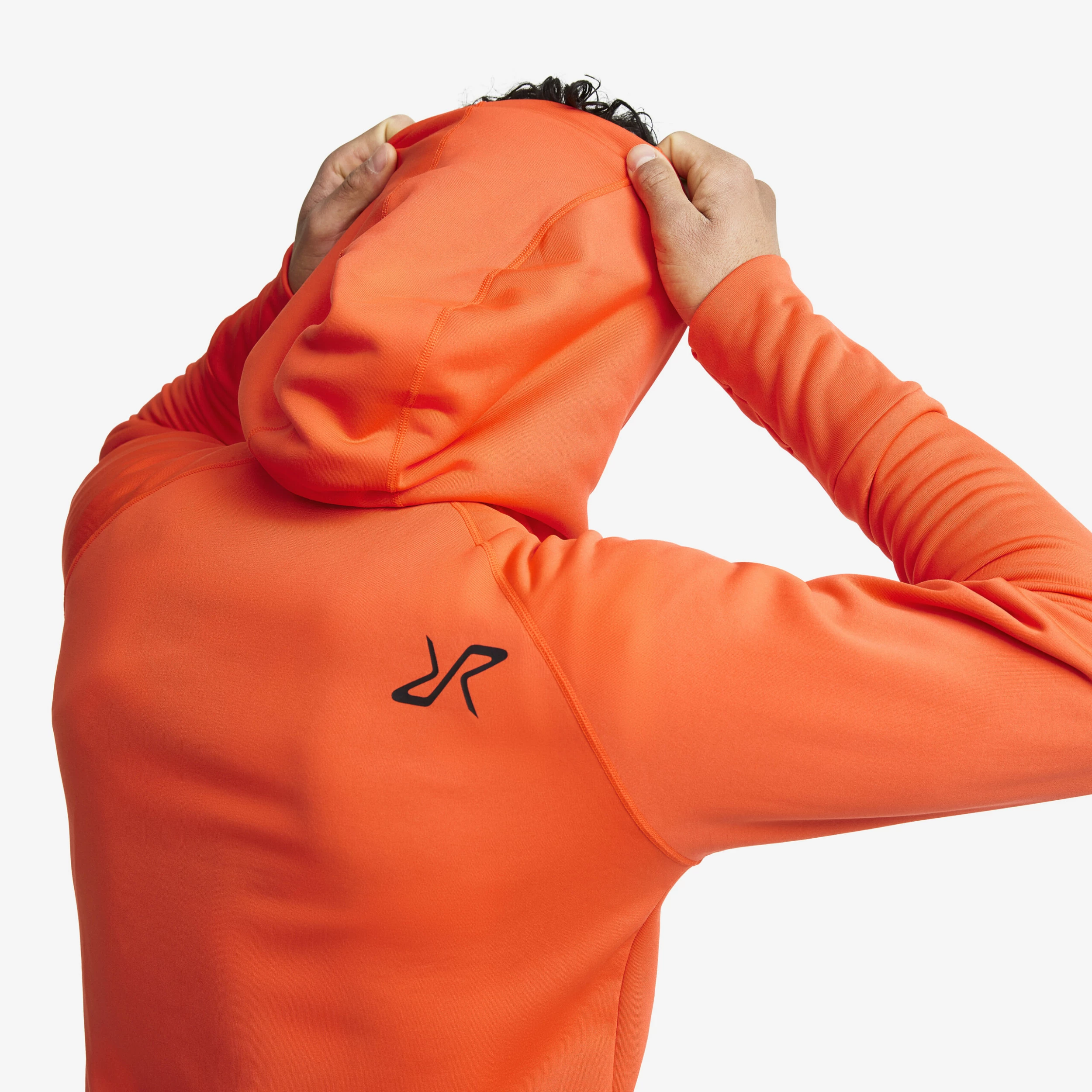 Illusion Hoodie Men Mandarin Red - Image 7