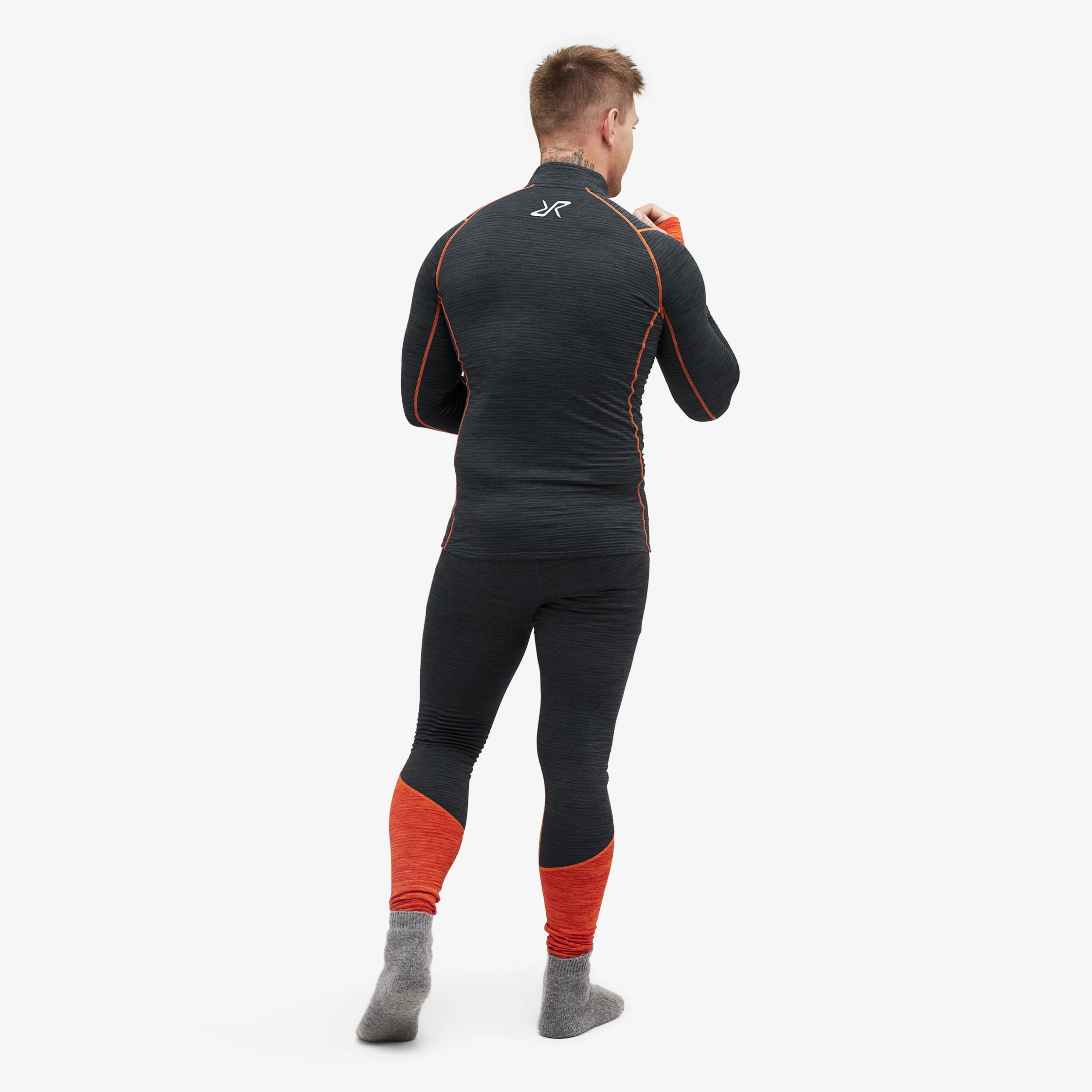 Hiball Waffle Base Layer Set Men Black/Flame - Image 2