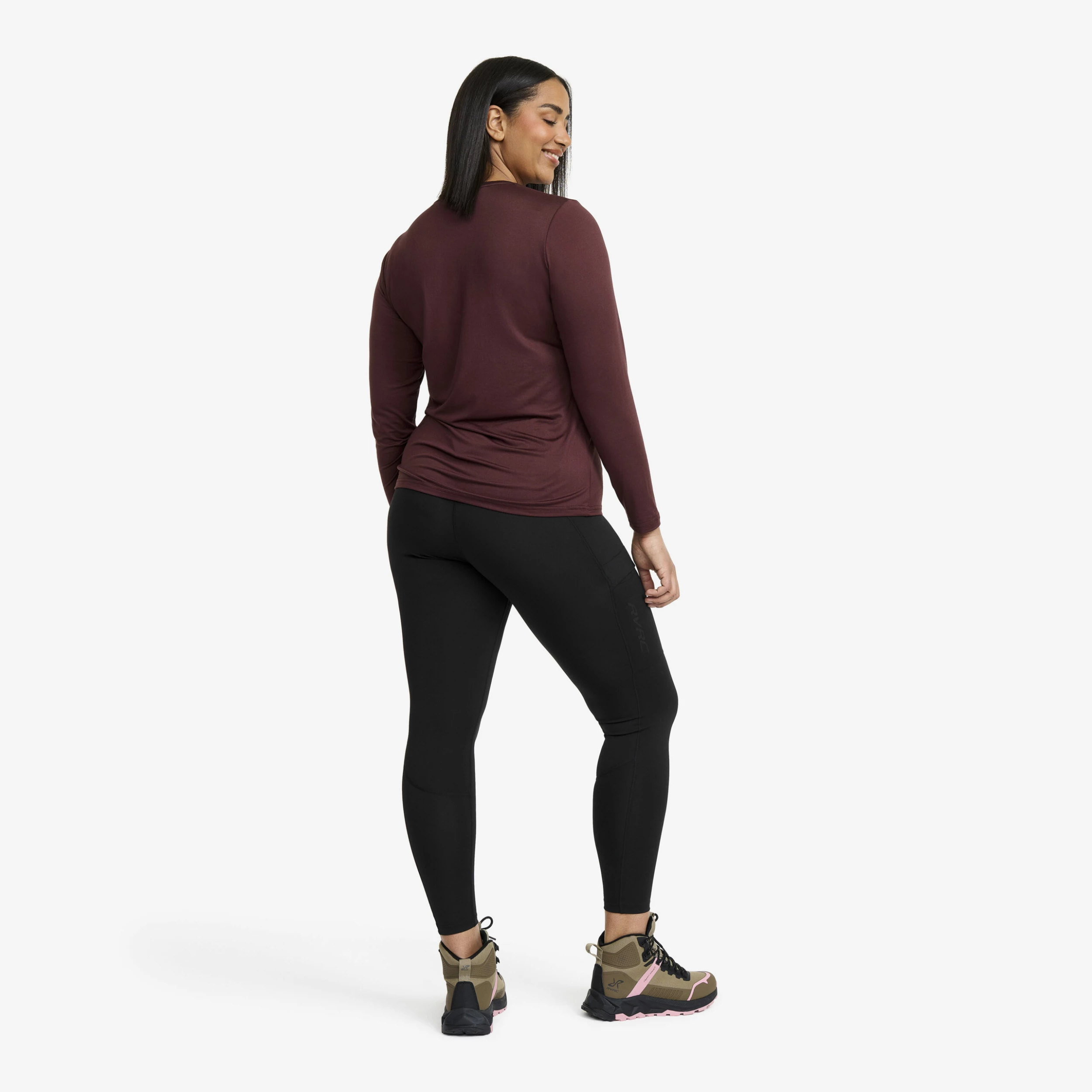 Vagabond Long Sleeve Tee Women Dark Vintage Rose - Image 3