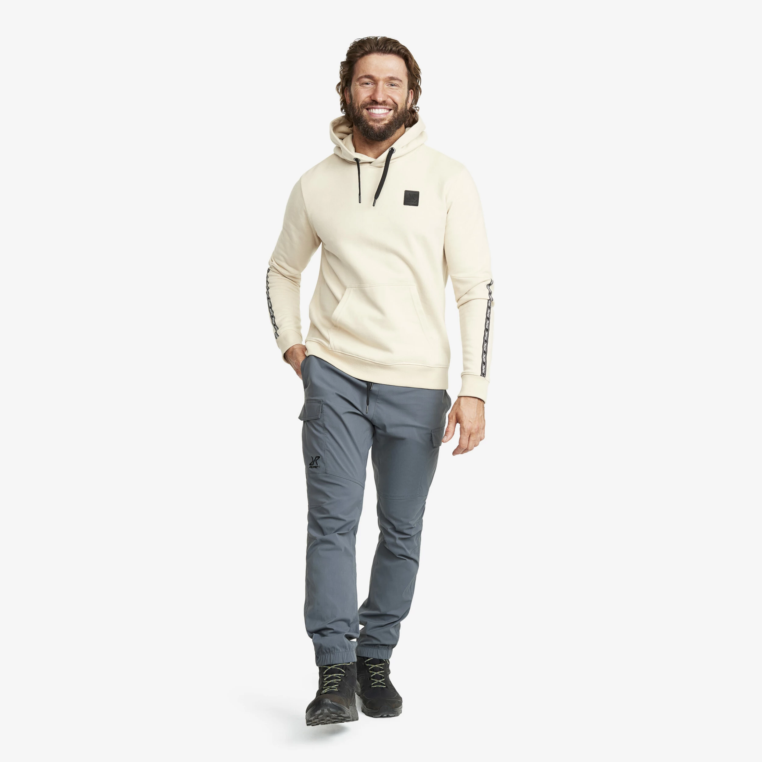 Lounge Logo Hoodie Men Oatmeal - Image 2
