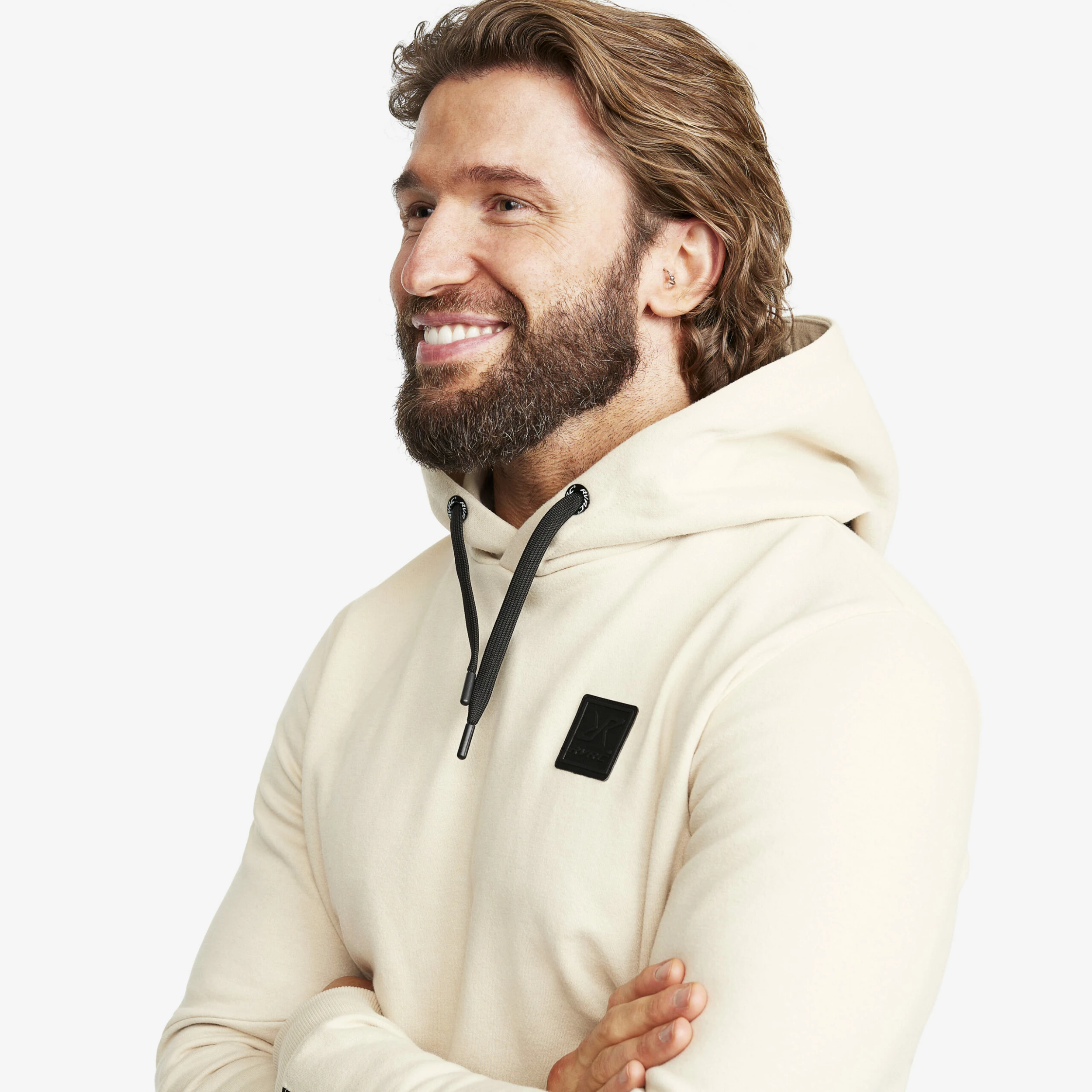 Lounge Logo Hoodie Men Oatmeal - Image 4
