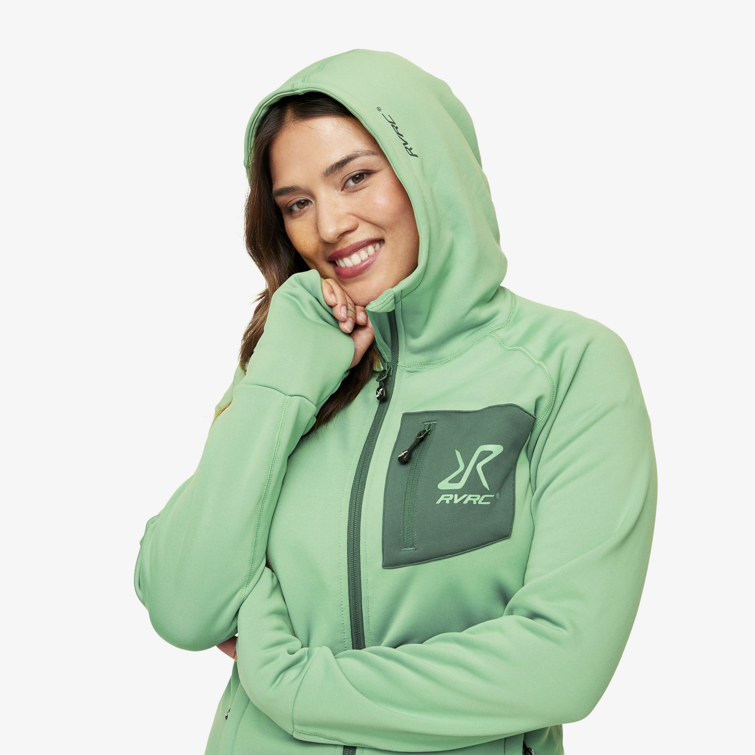 Illusion Hoodie Women Malachite Green - Image 4
