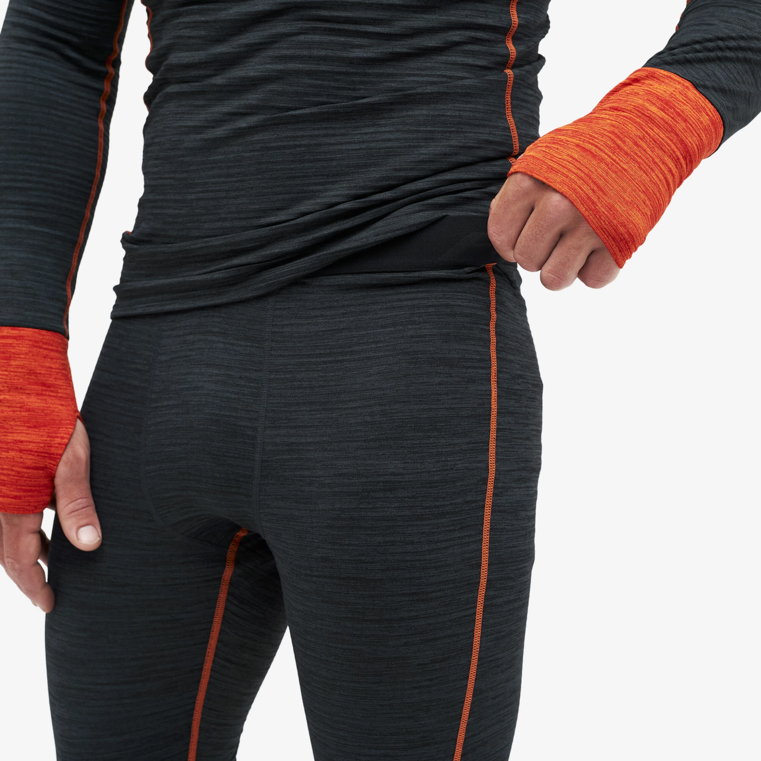 Hiball Waffle Base Layer Set Men Black/Flame - Image 4