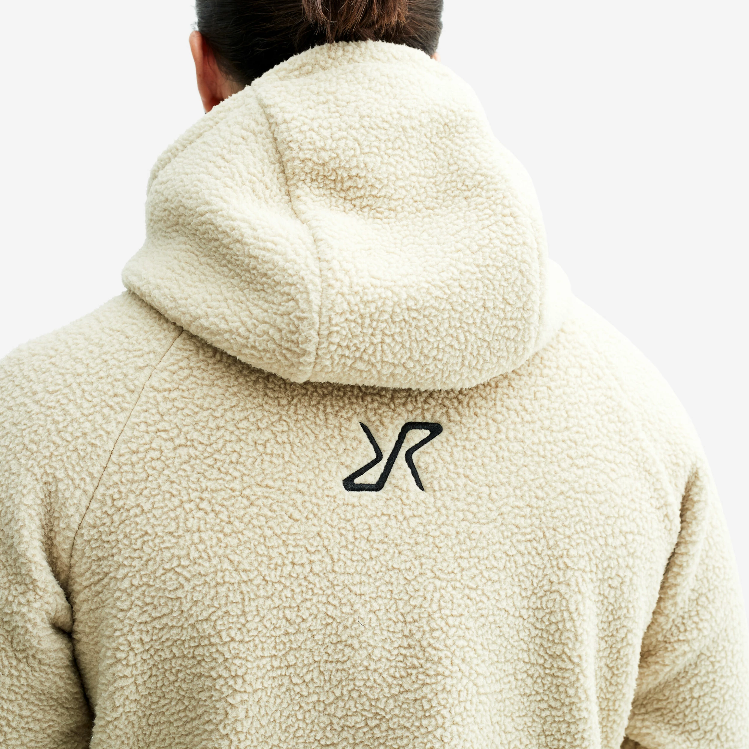 Sherpa Hoodie Men Beige Khaki - Image 5