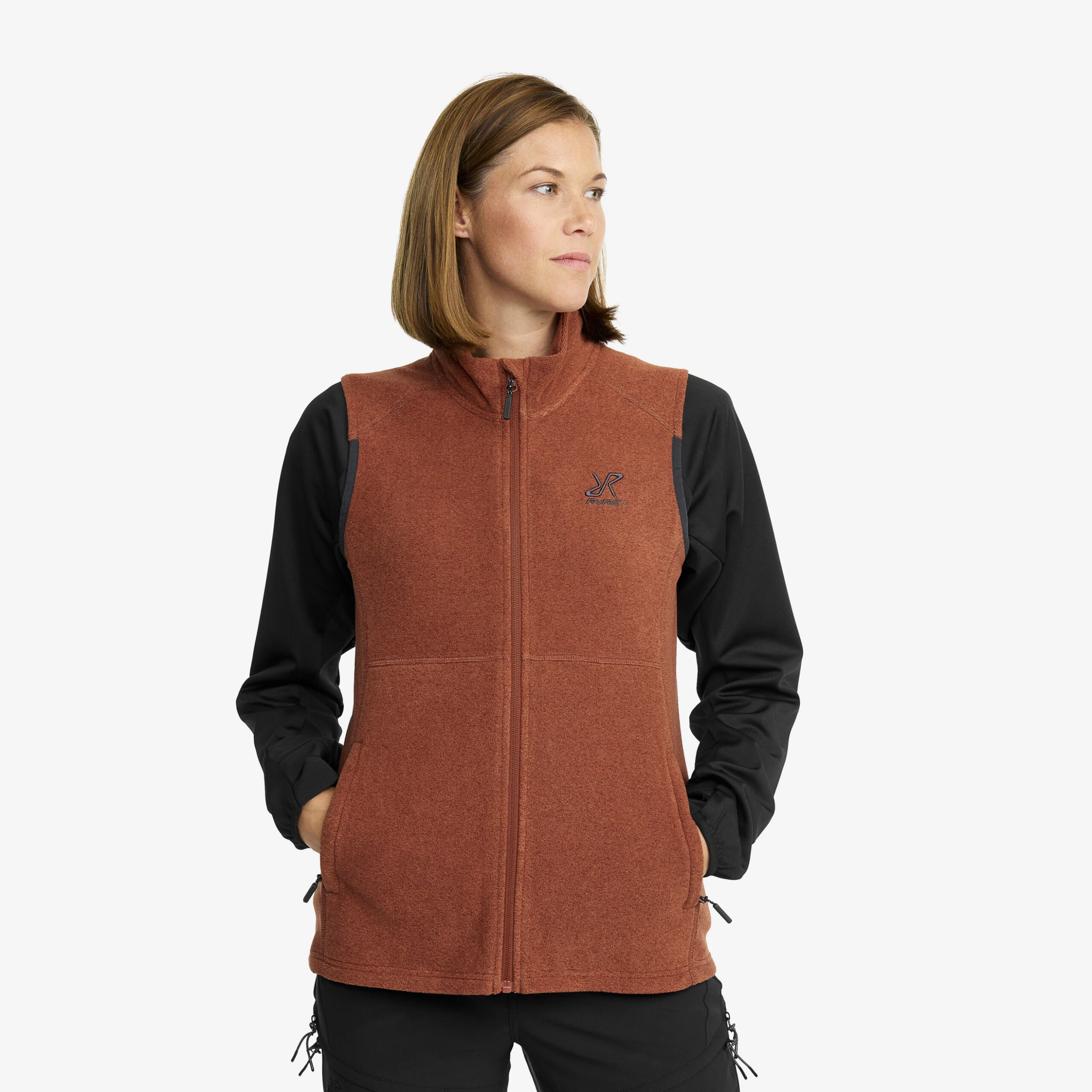 Essential Fleece Vest Women Smoked Paprika