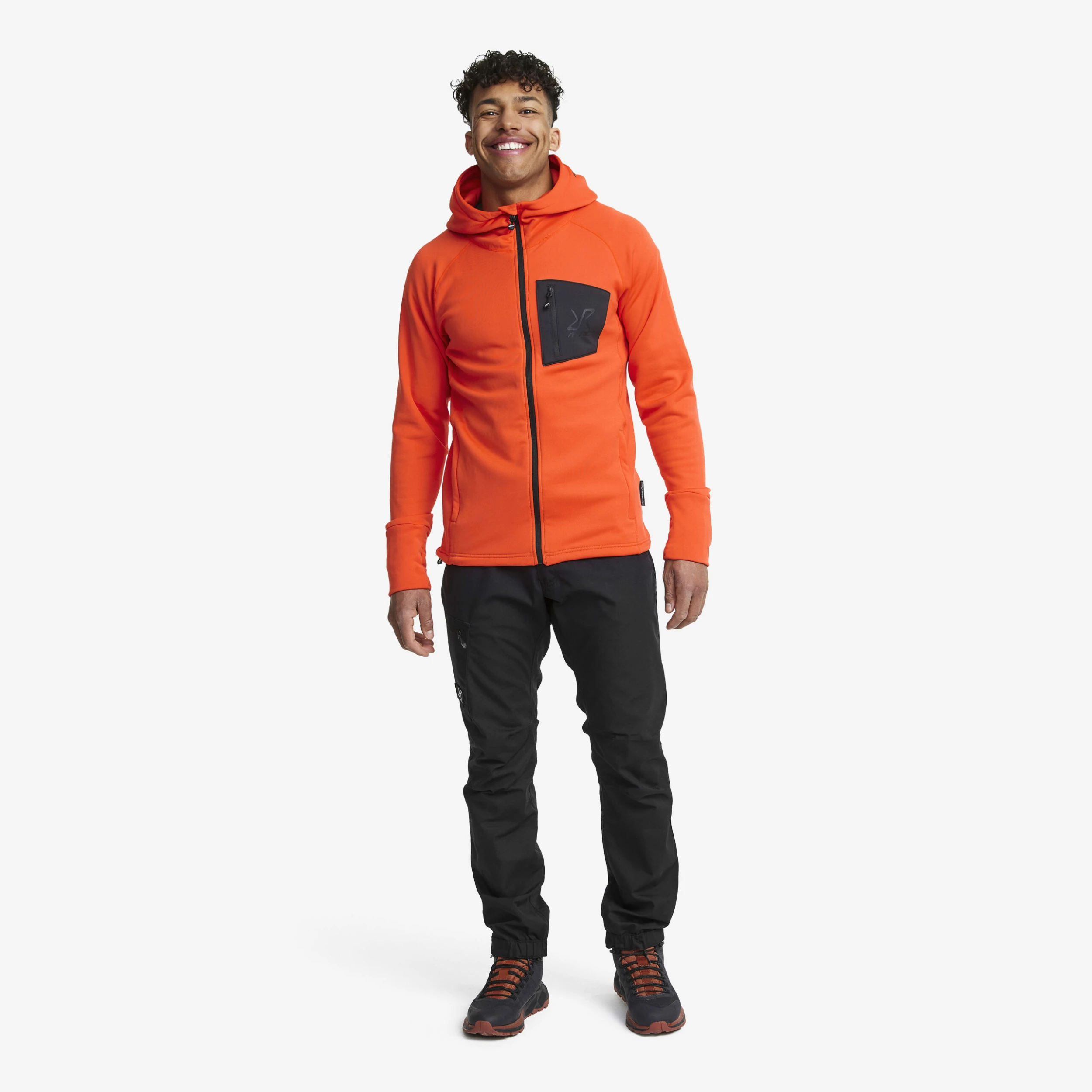 Illusion Hoodie Men Mandarin Red - Image 2