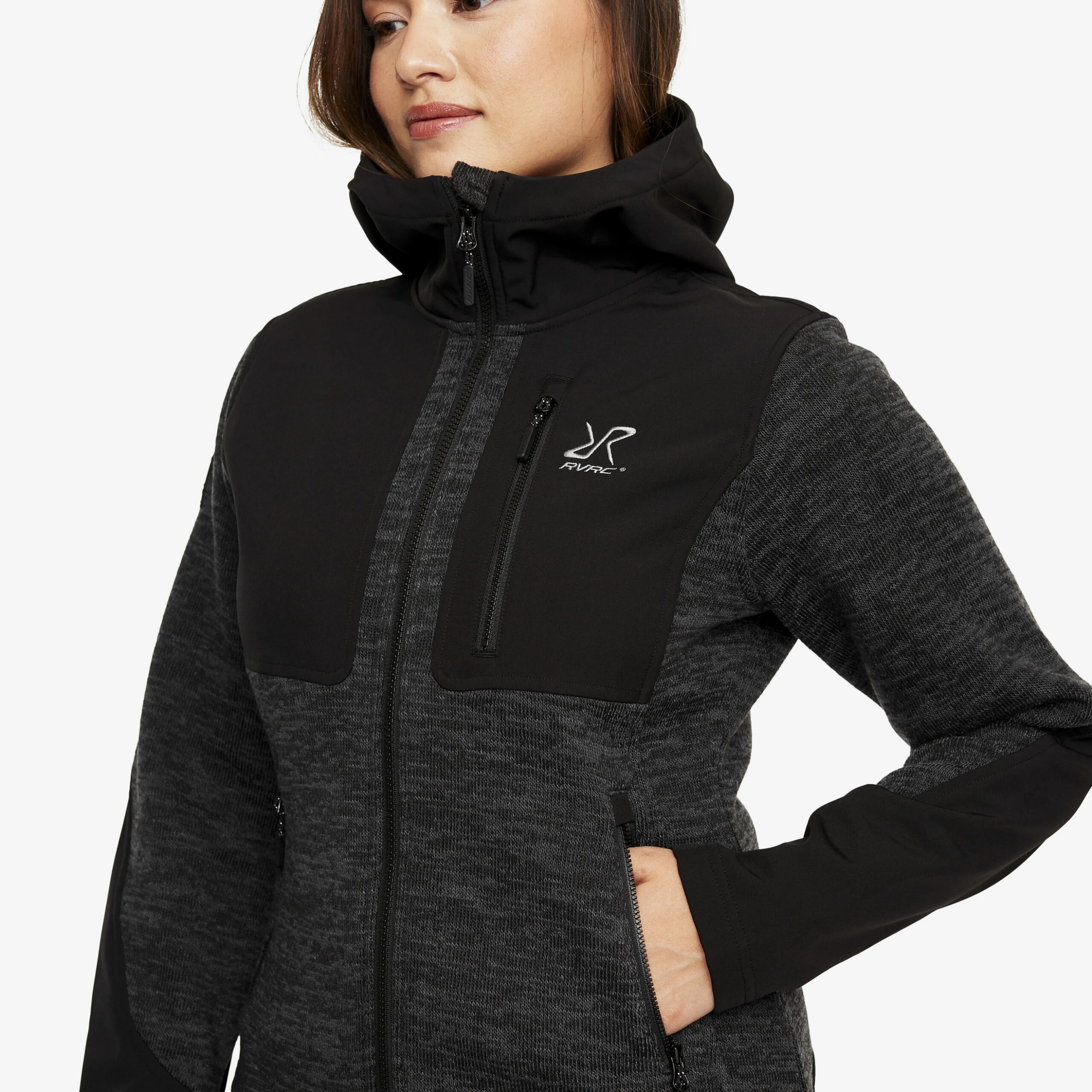 Wander Pro Wool Hoodie Women Anthracite - Image 4