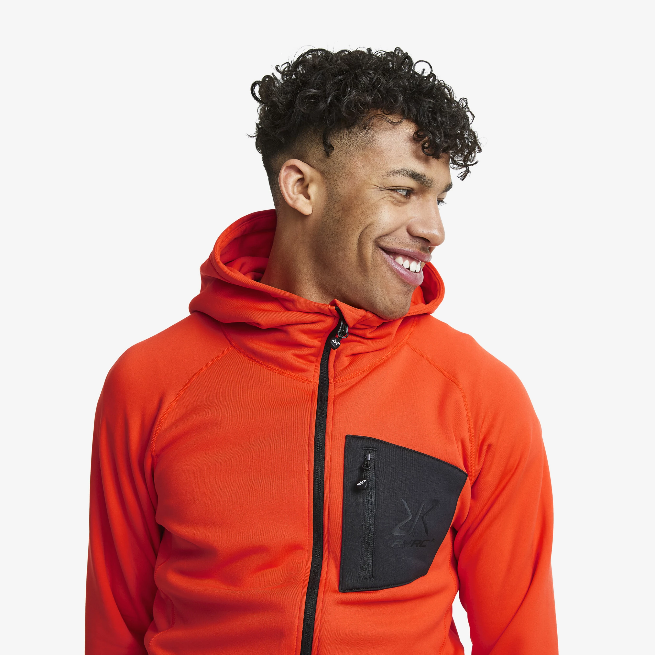 Illusion Hoodie Men Mandarin Red - Image 4