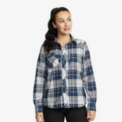 Flannel Shirt Women Moonlit Ocean/Blueberry