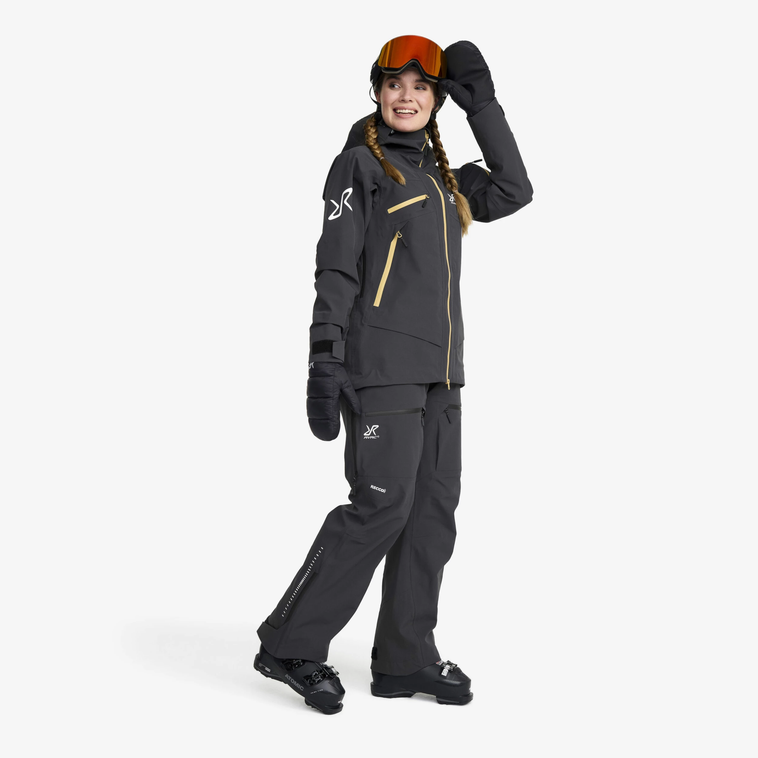 Atlas 3L Ski Bib Trousers Women Anthracite - Image 12