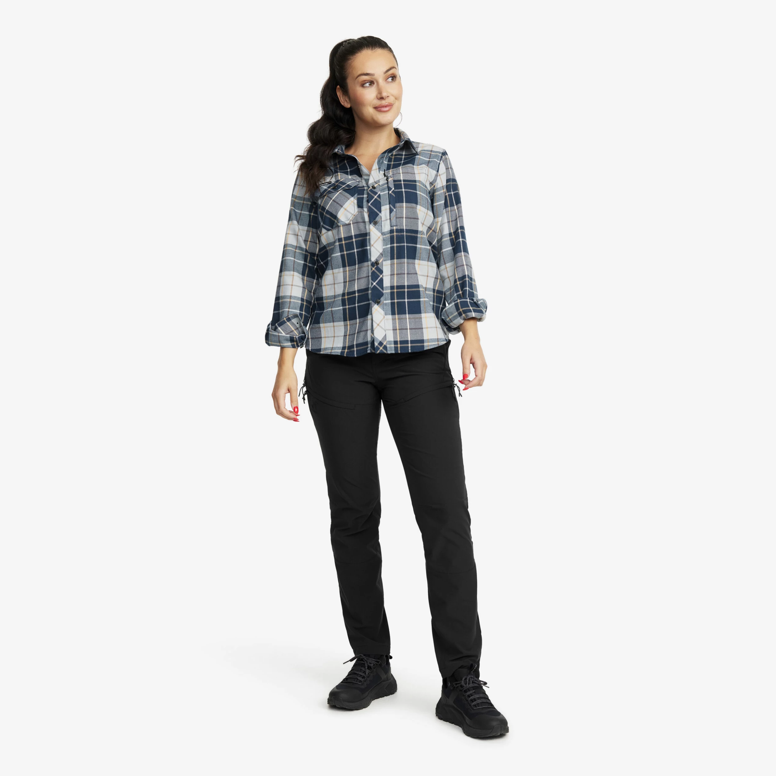 Flannel Shirt Women Moonlit Ocean/Blueberry - Image 2