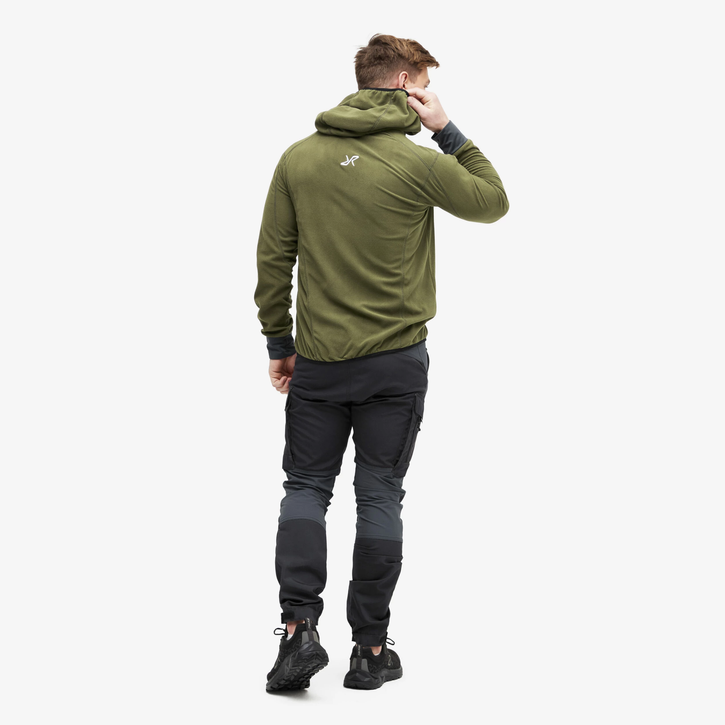 Trekker Hoodie Men Dark Olive - Image 3