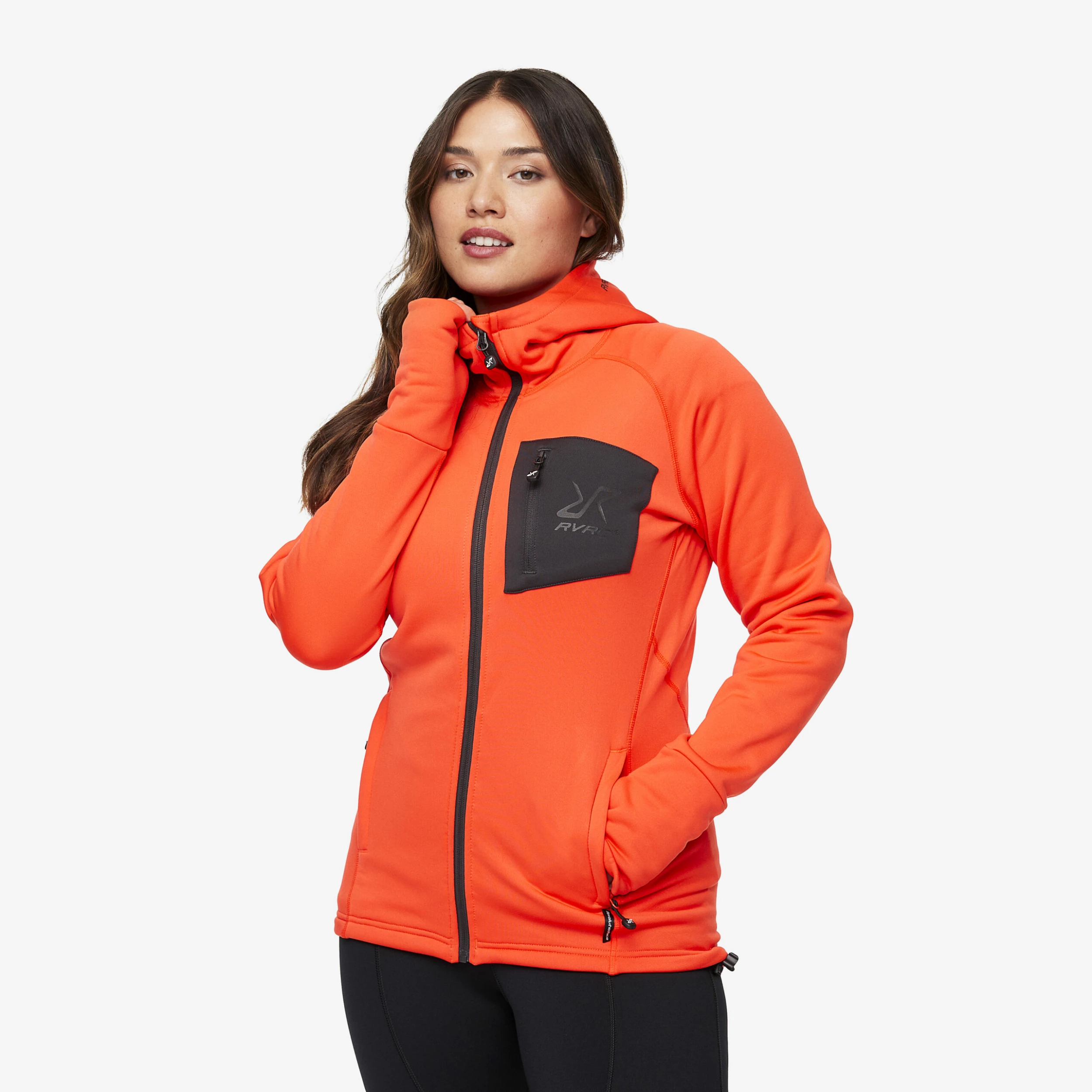 Illusion Hoodie Women Mandarin Red