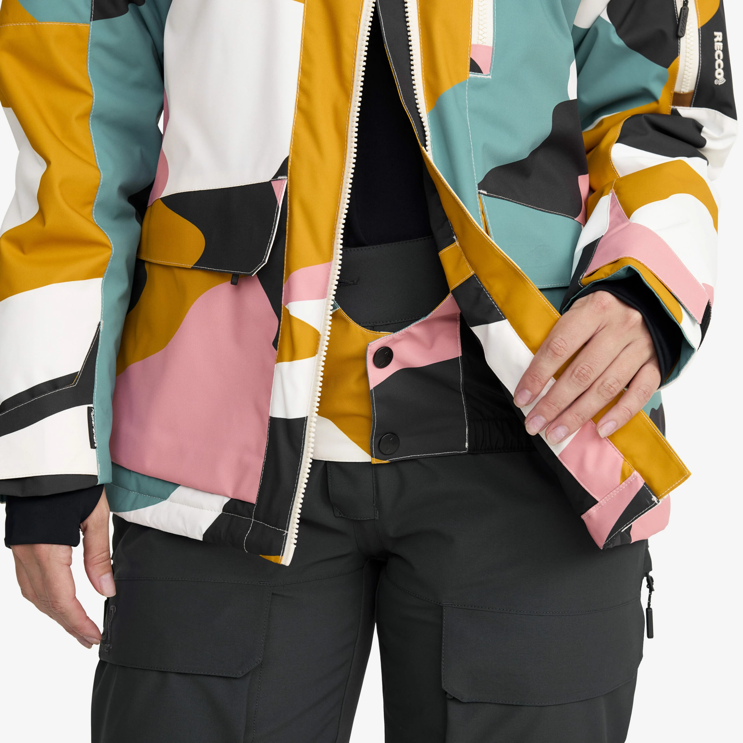 Halo 2L Insulated Ski Jacket Women Anthracite/Golden Yellow - Image 10