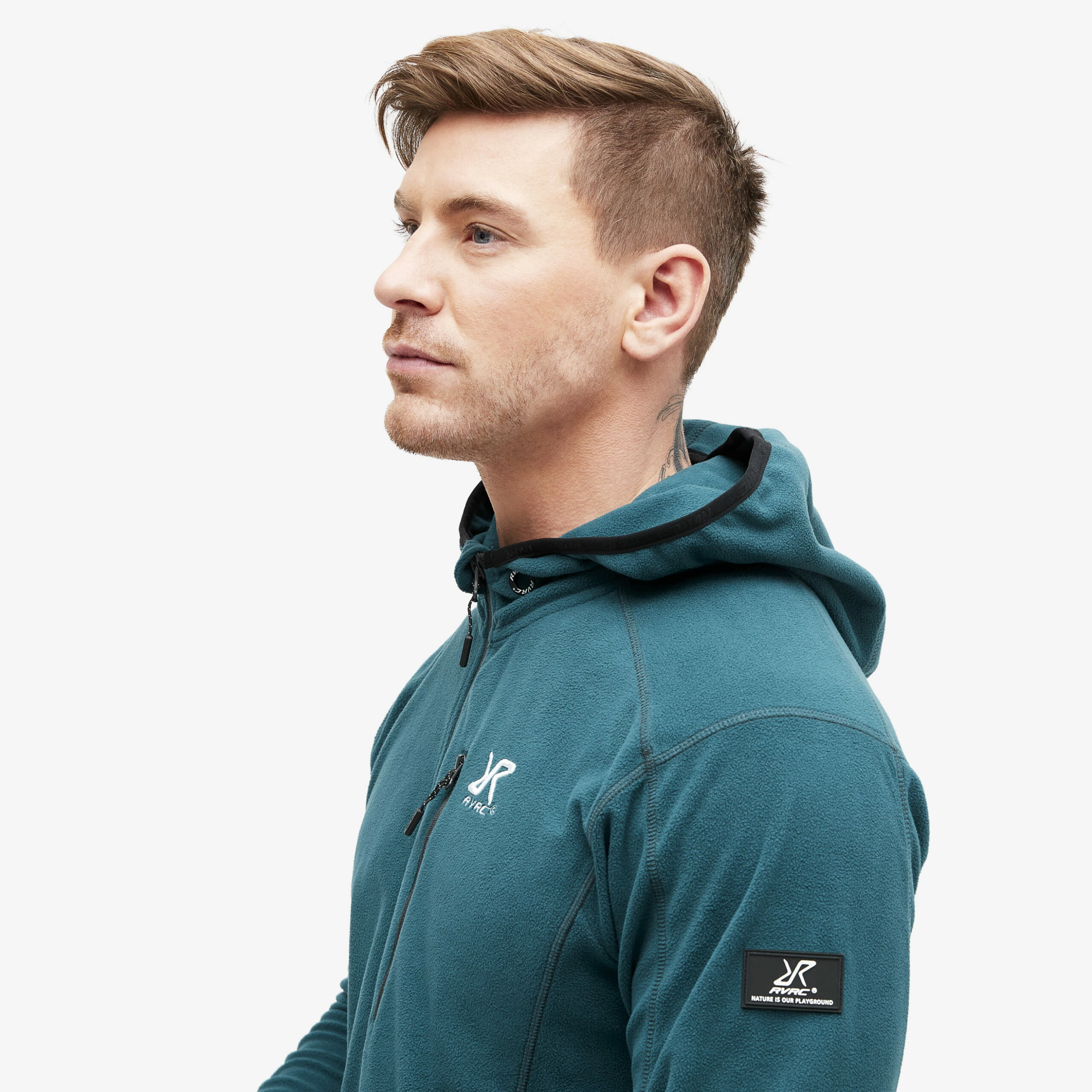 Trekker Hoodie Men Teal - Image 4