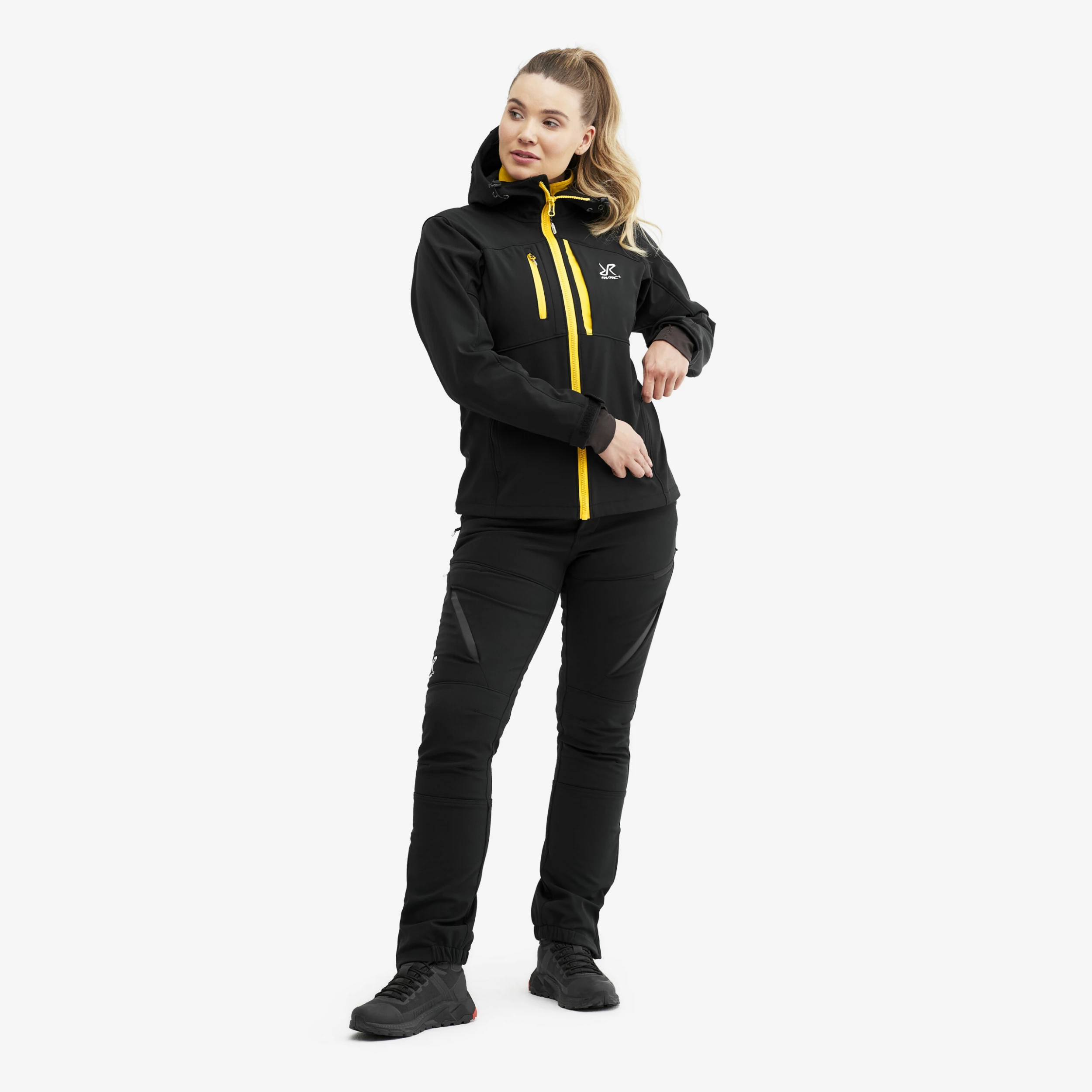 Hiball Jacket Women Black/Yellow - Image 2