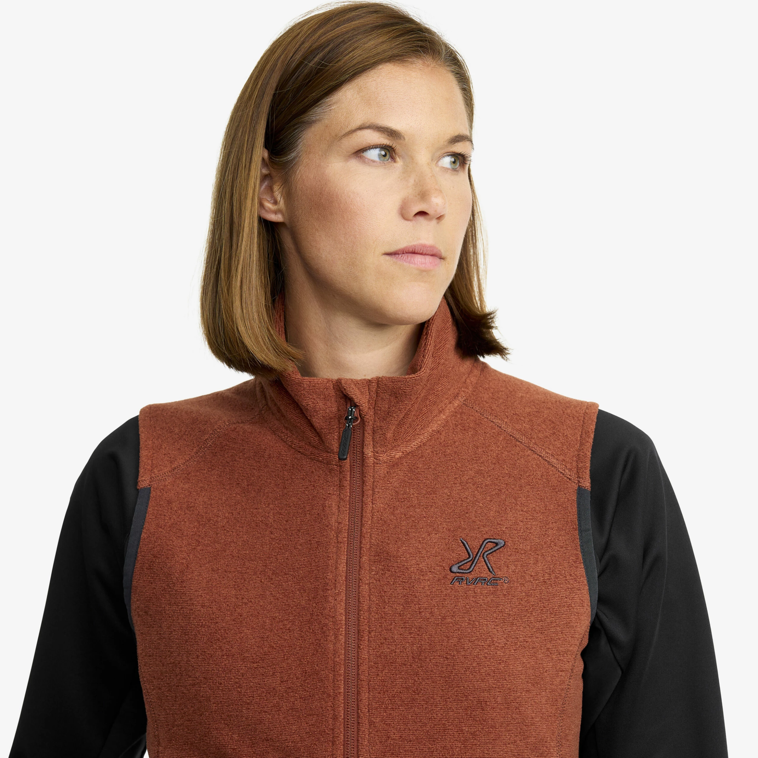 Essential Fleece Vest Women Smoked Paprika - Image 4