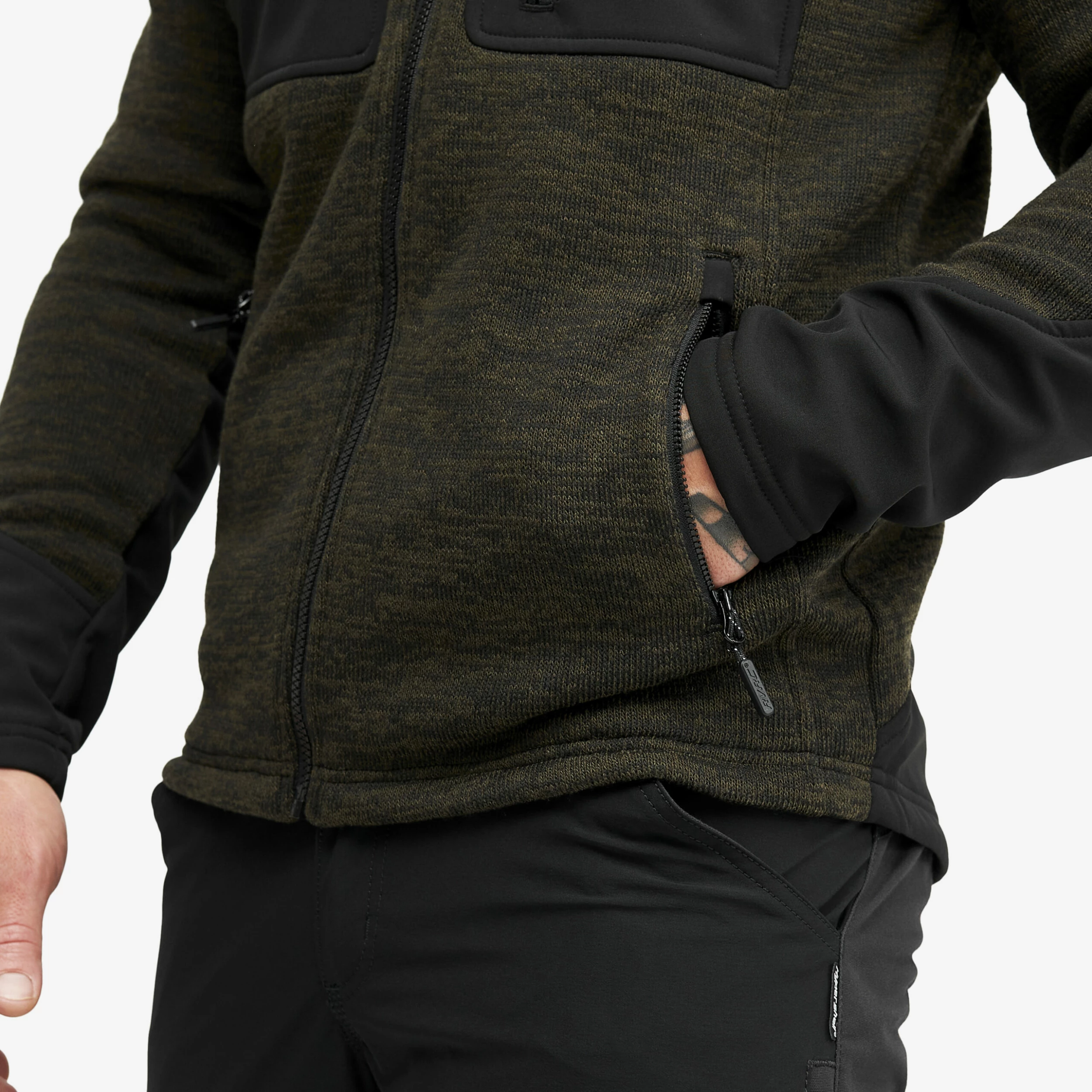 Wander Pro Wool Hoodie Men Dark Olive - Image 6